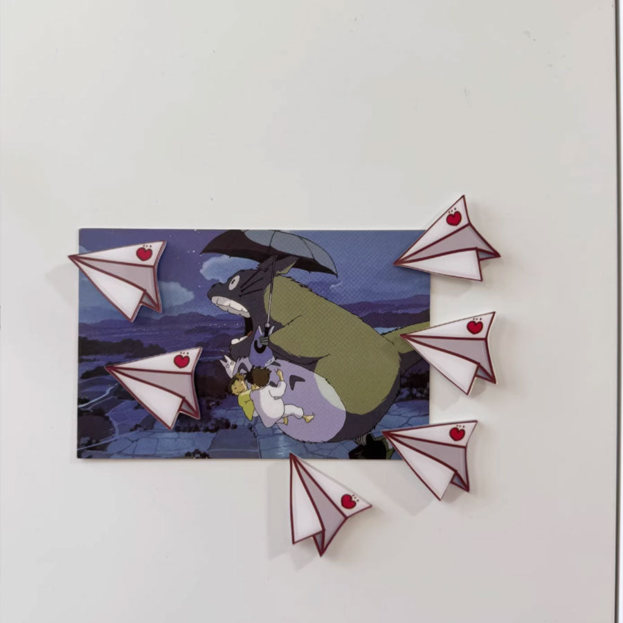 3D Paper Airplane Pop-Art Magnets (3pcs)